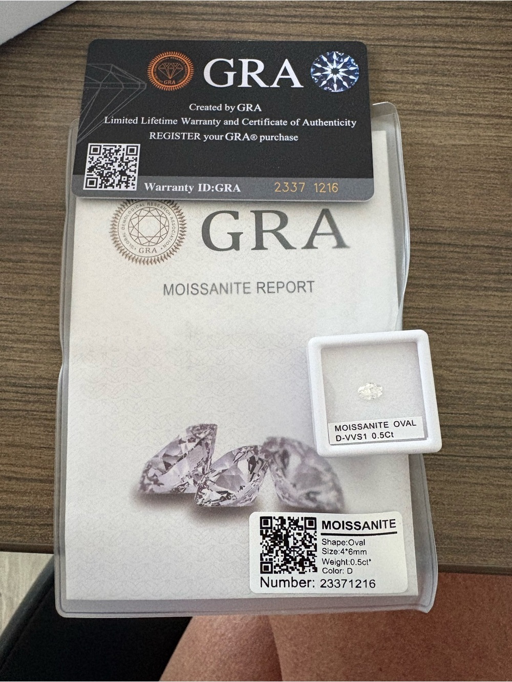 GRA Moissanite Oval 0.50ct - D Color, D-VVS1